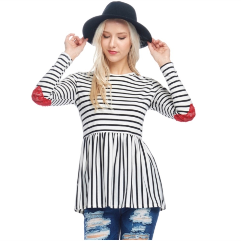 Veveret bandit striped tunic hearts on sleeve size Small - Picture 4 of 5